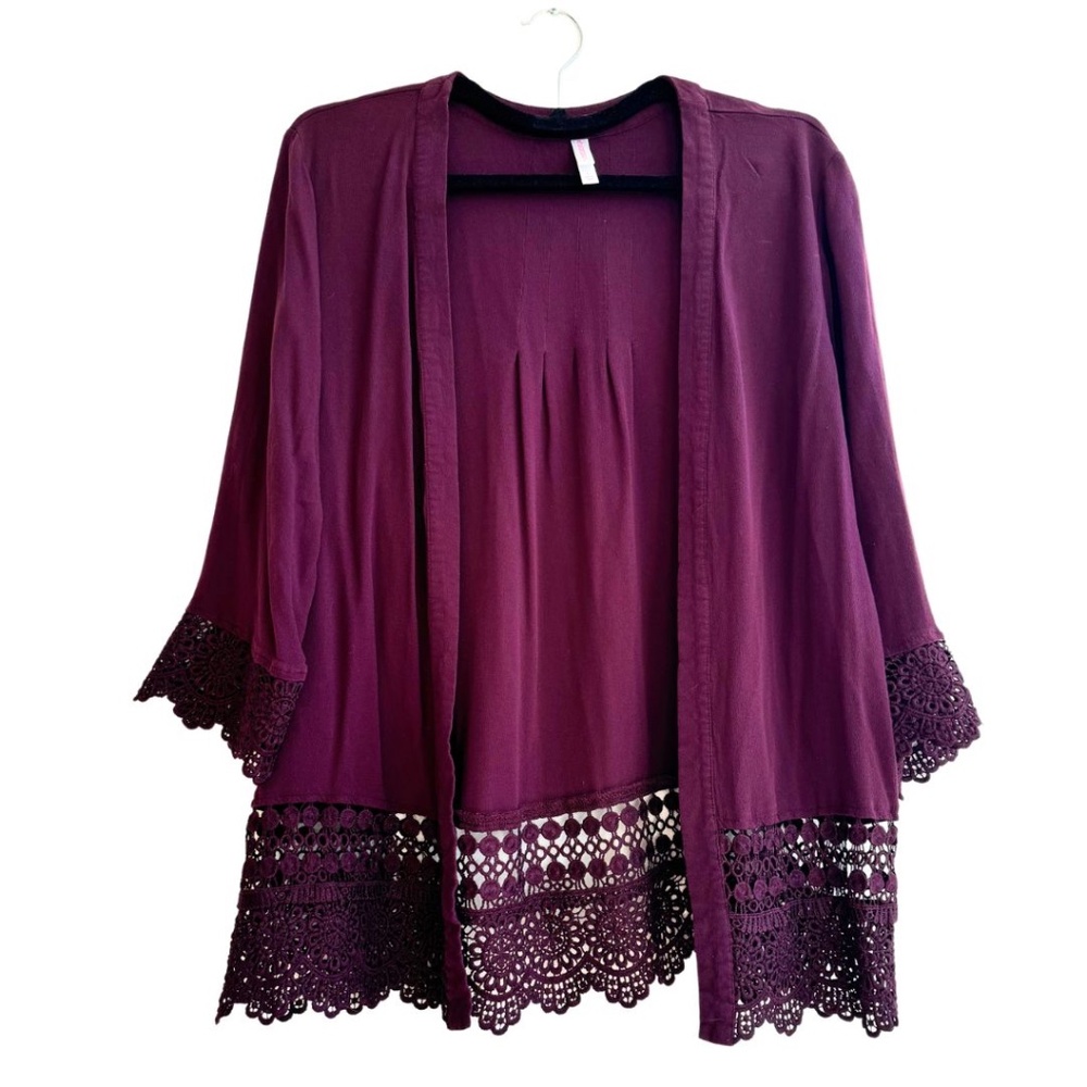 Dark Purple Lace Kimono Size Large